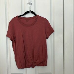 Madewell Knot Front Cotton Tee